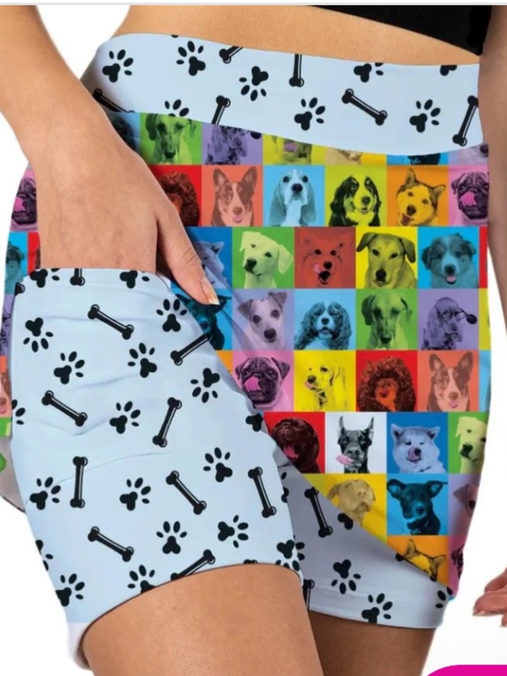 Skort obsession dog theme paw print Light Skort - whimsy pickleball skort